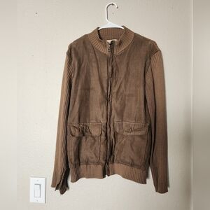CubaVera Vintage Jacket, Men's Medium Brown Vintage 70's Faux Suede Jacket